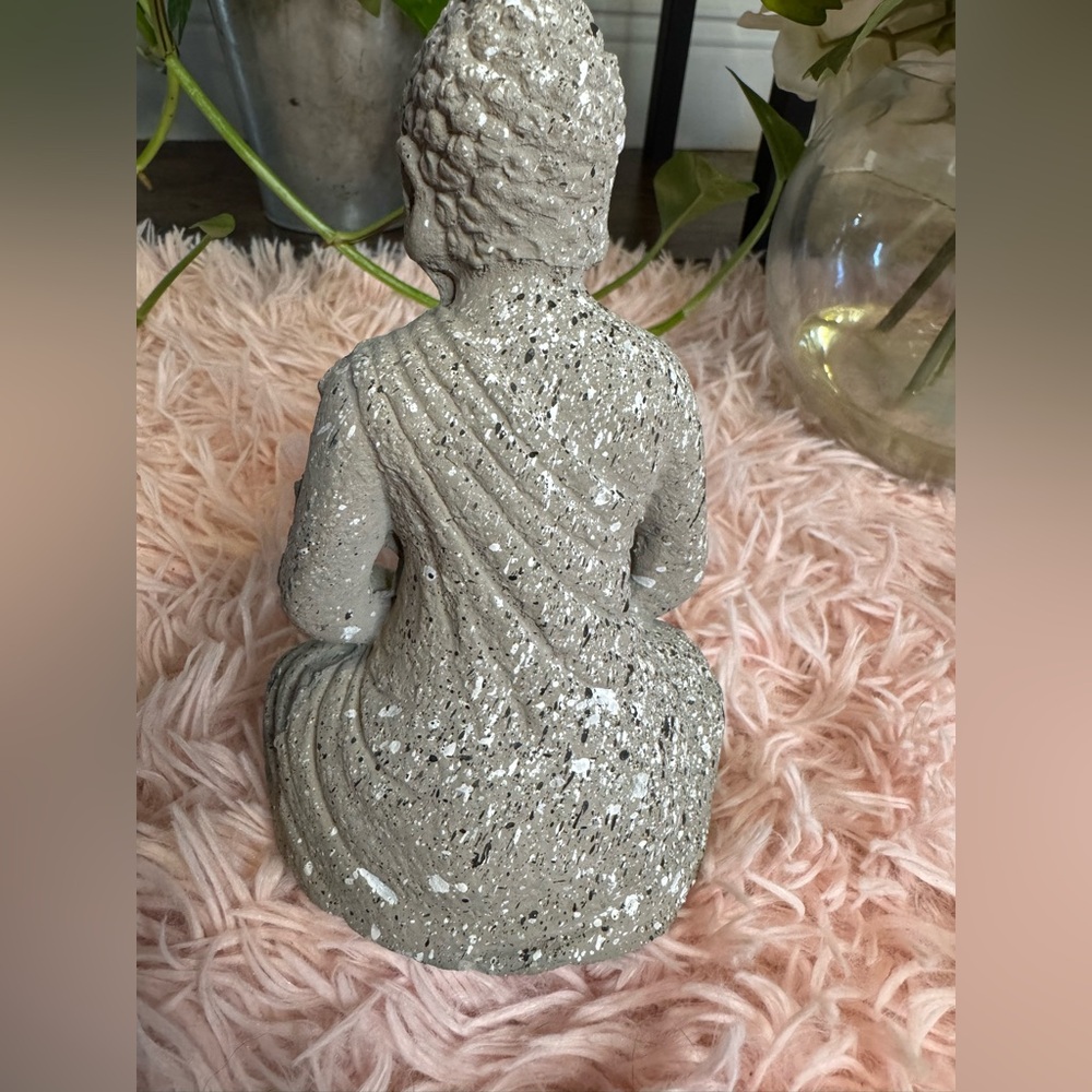 Gray Speckled Buddha Statue Home Decor - Picture 3 of 4